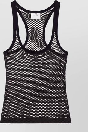 Courr&egrave;ges cotton mesh scoop neck tank top