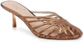Badgley Mischka Ilaria Strappy Sandal in Bronze Textile at Nordstrom Rack, Size 7.5