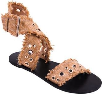 Shushop Cindy Ankle Strap Sandal in Natural Woven at Nordstrom, Size 6.5