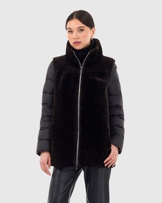 Gorski SHEARLING LAMB JACKET WITH DETACHABLE QUILTED SLEEVES