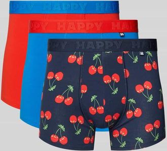 Happy Socks Slim Fit Trunk mit Logo-Detail im 3er-Pack in Marine, Gr&ouml;&szlig;e XL