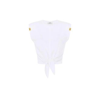 Elisabetta Franchi Dames, Tops, Wit, Maat: 2XL Jersey