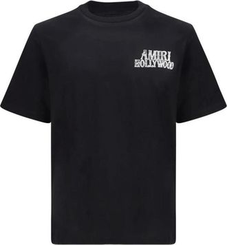 Amiri T-Shirts, male, Black, Size: 2XL Cotton Crew Neck Short Sleeve T-Shirt