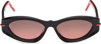 Christian Louboutin 55mm Cat Eye Sunglasses in Black/black Red/gold at Nordstrom