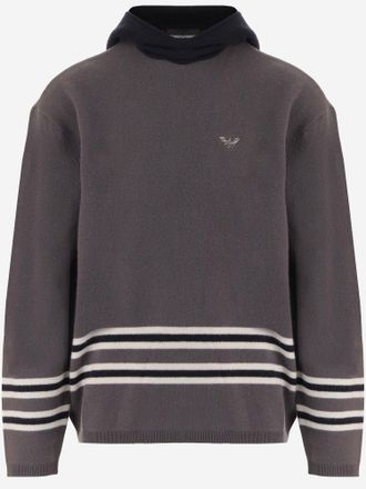 Emporio Armani trui van scheerwol met capuchon