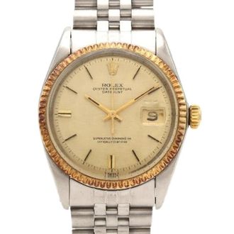 Rolex Pre-owned Datejust Roestvrijstaal Geelgoud Automatisch (Model 1601) - Dames - Vintage Horloges - Geel - ONE Size - Vintage