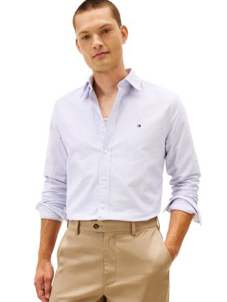 Tommy Hilfiger Long Sleeve Oxford Regular Fit, Mens Button Down Shirts, Also Available in Big and Tall, Royal Blue/White, Medium