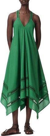 AllSaints Lil Handkerchief Hem Cotton Dress in Apple Green at Nordstrom, Size 12