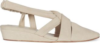 Cortana Knoop- ivoorkleurige puntige schoen - Dames - Sleehakken - Beige - 37 EU - Leer - Schoenen