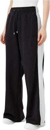 HUGO BOSS Wijde Pijp Zwarte Katoenen Broek - Dames - Sweatpants - Zwart - M - Katoen - Broeken