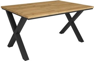 Skraut Home Mesa Comedor, Mesa Fija Cocina Y Sal&oacute;n, 140x90x74cm, Para 6 Comensales, Muebles Comedor, Estilo Industrial, Roble - Skraut Home