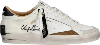 Crime London Kalfsleren sneakers - Heren - Schoenen - Wit - Maat: 43 EU Zijde