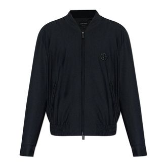 Giorgio Armani Bomber Jackets, male, Black, Size: 2XL Bomber Jacket