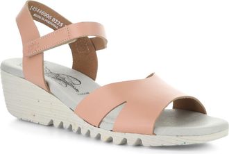 FLY London Olla Ankle Strap Wedge Sandal in Pink at Nordstrom, Size 10-10.5Us
