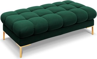 MICADONI Banco 2 plazas de terciopelo verde botella