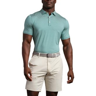 Rhone Drive Time Performance Polo in Cool Mint/Ash Blue Stripe at Nordstrom, Size Xx-Large