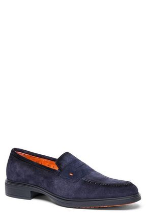 Santoni Easy Penny Loafer in Blue at Nordstrom, Size 11.5