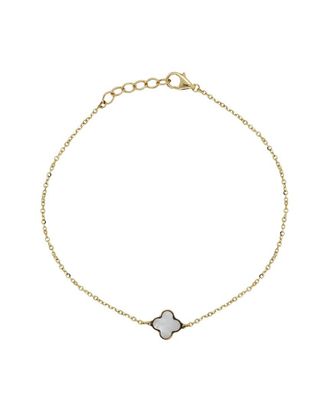 Italian Gold, Inc 14K Italian Gold Pearl Clover Bracelet