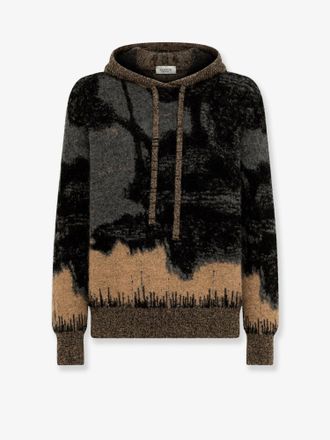 Laneus Felpa con cappuccio in jacquard di mohair - LANEUS - gender_Man