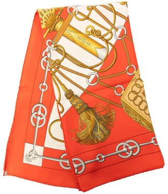 Herm&egrave;s Pre-owned Hermes Cliquetis Silk Scarf 90 Ladies 8EL3SN6IX6LI09UJ