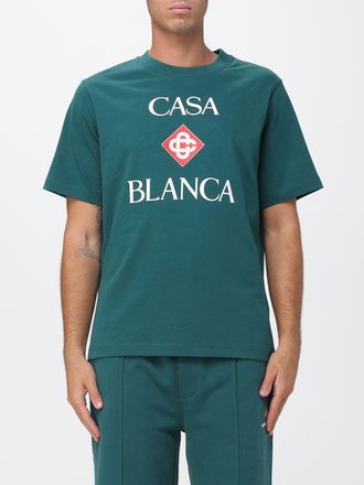 Casablanca T-shirt in cotone organico con scollo a girocollo e stampa logo