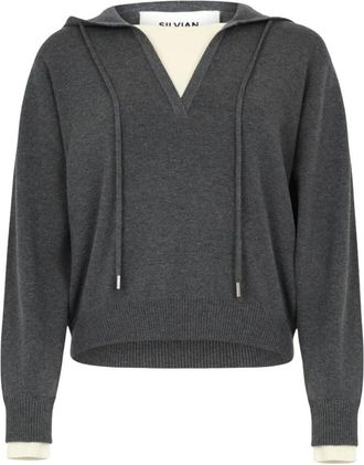 Silvian Heach Delis Hoodie - Dames - Hoodies - Grijs - 2XS - Wol - Hoodies & sweatvesten