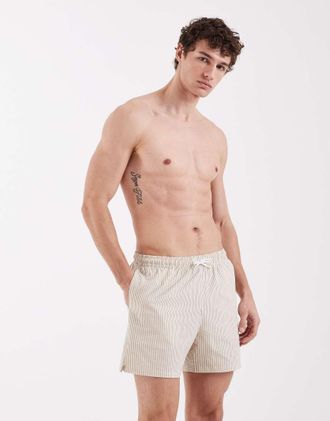 Nike Nike - Volley - Pantaloncini da bagno beige in seersucker da 5 pollici-Neutro