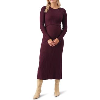 Ripe Eden Knit Nursing Dress in Maroon at Nordstrom, Size Xx-Large Au