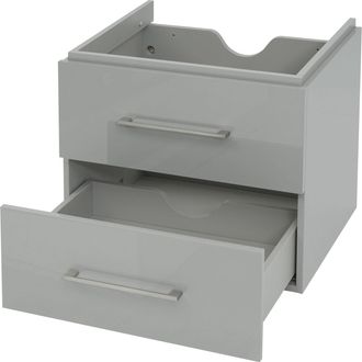 Hhg Hhg - Nunca Usado] Premium Lavabo Mueble 240, Lavabo Mueble Lavabo Muebles De Ba&ntilde;o, Alto Brillo 60cm, Gris