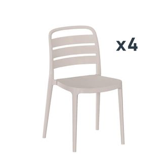 Klast Packs 4 sillas polipropileno beige 42 x 80 cm