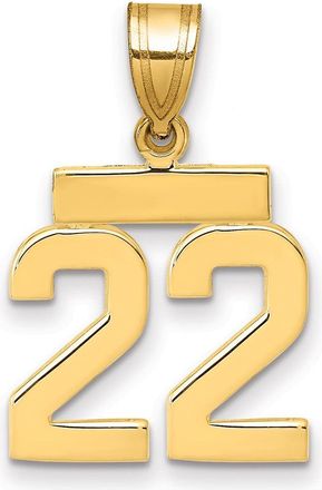 Diamond2Deal 14k Yellow Gold Small Polished Number Charm Pendant