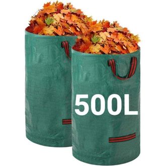 OEM Bolsas Resistentes Para Residuos De Jard&iacute;n - 500 L X 2 Unidades - Bolsas Reutilizables Con Asas - Tejido Industrial Para Hojas, Residuos Y Escombros -