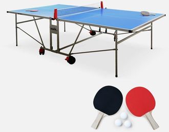 Sweeek Mesa De Ping Pong Exterior Plegable Con 2 Raquetas Y 3 Pelotas, 274cm