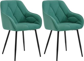 Woltu Juego De 2 Sillas Modernas De Cocina O Sal&oacute;n En Terciopelo Con Patas De Metal, Azul Claro - Woltu