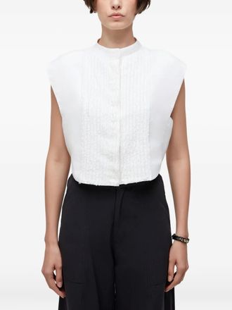 Osklen Mouwloze blouse met textuur vlakken - Wit