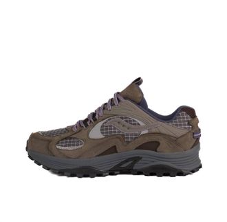 Saucony Mens Grid Aura X Sneakers In Dark Grey/mud