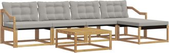 vidaXL Conjunto De Sof&aacute;s De Exterior 6 Uds. Blanco Y Gris Claro Vidaxl