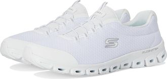 Skechers Glide Step Resilience Womens Shoes White Silver : 8.5 B - Medium, Lace/Mesh/Rubber