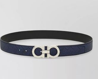 Ferragamo gancini reversible textured calf leather belt