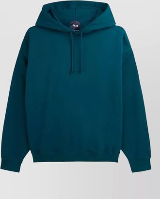 Yohji Yamamoto hooded logo knit sweatshirt relaxed fit drawstring hem