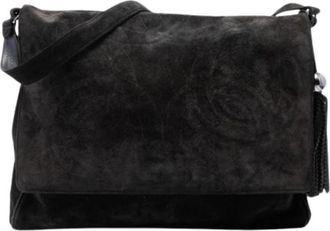 Chanel Pre-owned Suede Crossbody Bag - Dames - Vintage Schoudertas - Zwart - ONE Size - Leer - Vintage