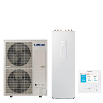 Samsung Bomba De Calor Aire-agua Split Ae120rxydeg/eu Climatehub + Bombona Ae260rnwmeg/eu De 260 Litros Con Mando Incluido