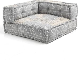 Oresteluchetta Sof&aacute; esquinero modular algod&oacute;n gris beige 40x80x80 cm