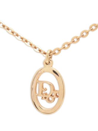 Dior 1980-1990 logo-pendant necklace - women - Gold Plated - One Size