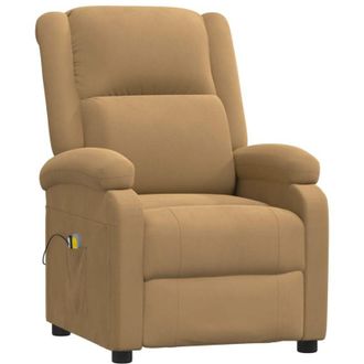 vidaXL Sill&oacute;n De Masaje El&eacute;ctrico Terciopelo Marr&oacute;n Vidaxl