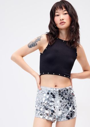 Twik Womens Mixed sequins micro-short