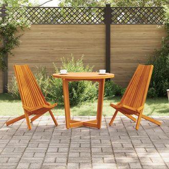 vidaXL Vidaxl - Sedie da giardino pieghevoli 2 pcs Marrone 56 x 69 x 84 m
