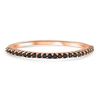 Pompeii3 1/10ct Black Diamond Stackable Ring 14K Rose Gold Size Selectable