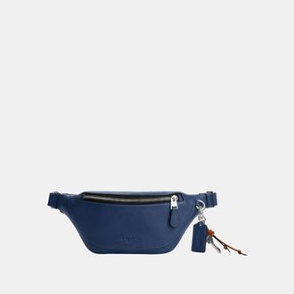 Coach Mens Warren Mini Belt Bag With Charms - Dark Blue Leather - One Size
