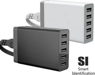 OEM Cargador R&aacute;pido De 40 W, 5 Puertos Y 8 A, Compatible Con Iphone 14/13/12/11, Mini, Ipad, Samsung Y Otros Tel&eacute;fonos Inteligentes Y Tabletas